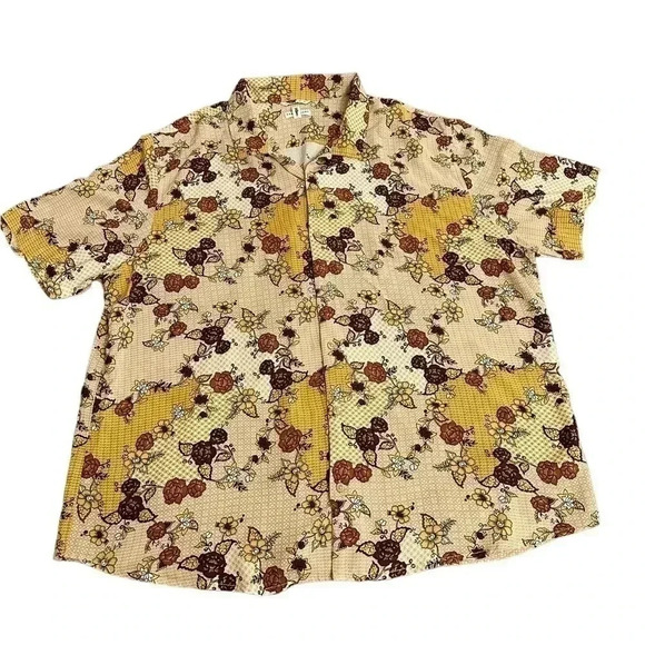 Earthbound Trading Co Floral Hawaiian Button Down Casual Shirt Men’s size XXL - Picture 1 of 11